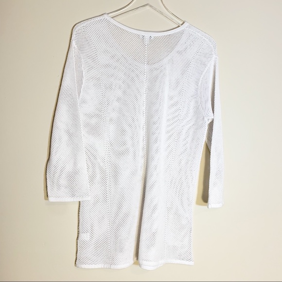J. Jill Tops J Jill White Open Knit Shirt Large Poshmark